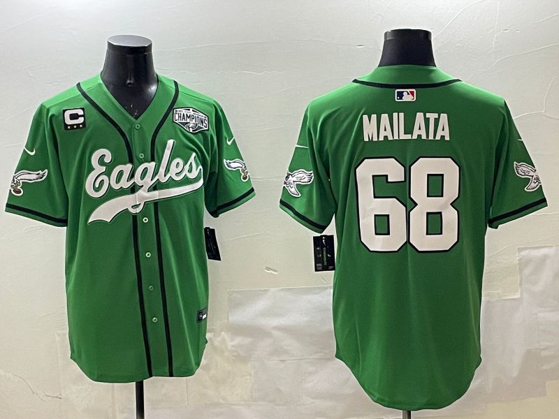 Men Philadelphia Eagles #68 Mailata Green three generations Jointly Name 2025 Nike Limited NFL Jersey style 6->philadelphia eagles->NFL Jersey